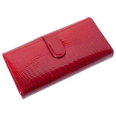 Женский лаковый кошелек F. Leather Collection AL-AE46 Красный AE 46-3 фото