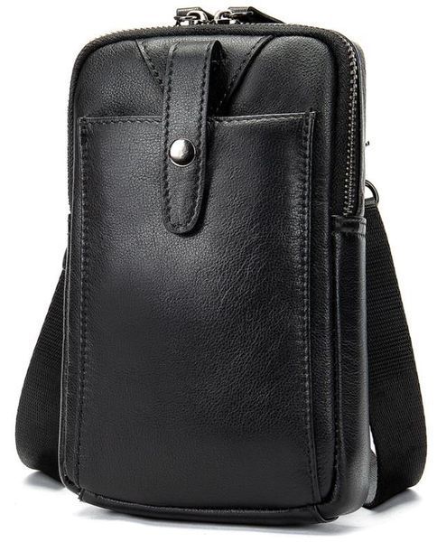 Compact genuine leather bag Vintage 14811 Black 14811 фото