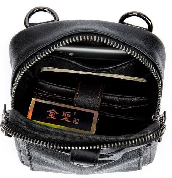 Compact genuine leather bag Vintage 14811 Black 14811 фото