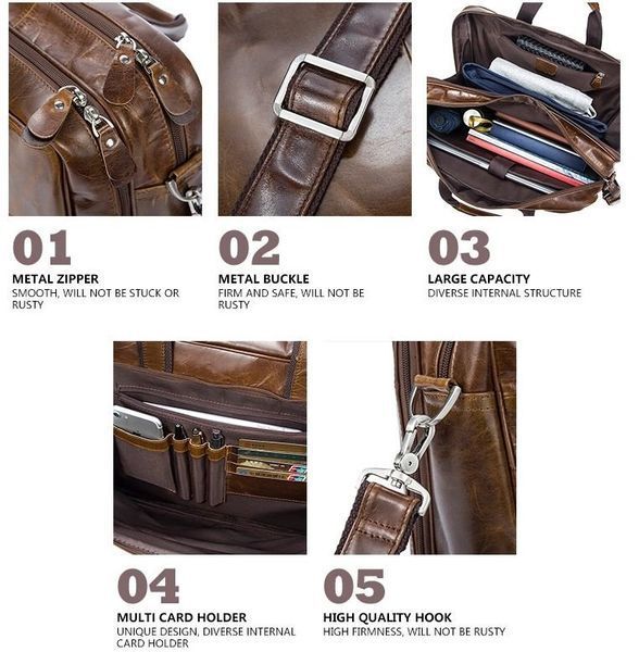 Men's leather bag Vintage 14769 Brown 14769 фото