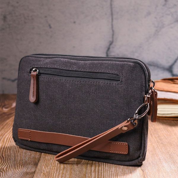 Comfortable men's textile purse 21258 Vintage Black 21258 фото