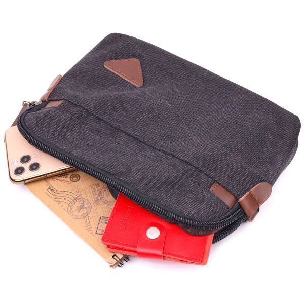 Comfortable men's textile purse 21258 Vintage Black 21258 фото