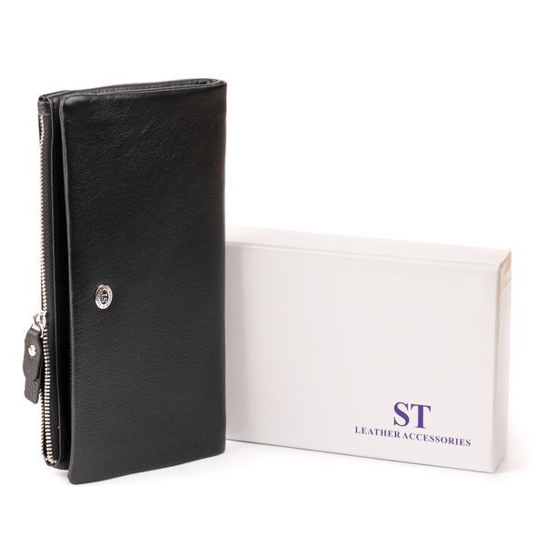 Кошелек-клатч из кожи с карманом для мобильного ST Leather 19310 Черный 19310 фото