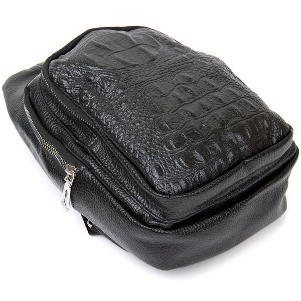 Shoulder bag with reptile skin embossing Vintage 20506 Black 20506 фото