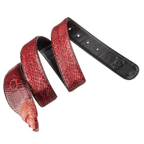 Belt SNAKE LEATHER 18593 made of genuine cobra leather Red 18593 фото