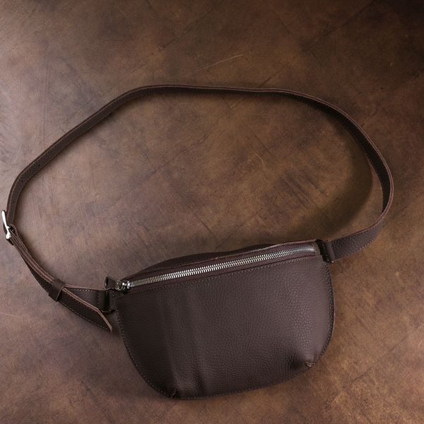 Matte leather banana boat Shvigel 16381 Brown 16381 фото