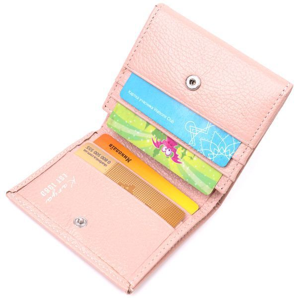 Compact women's leather wallet with coin holder KARYA 21375 Powder 21375 фото