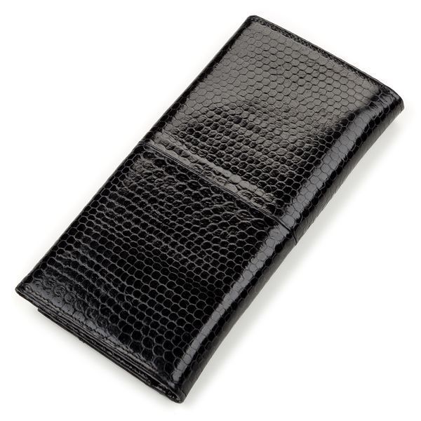 Women's wallet SEA SNAKE LEATHER 18146 made of genuine sea snake leather Black 18146 фото
