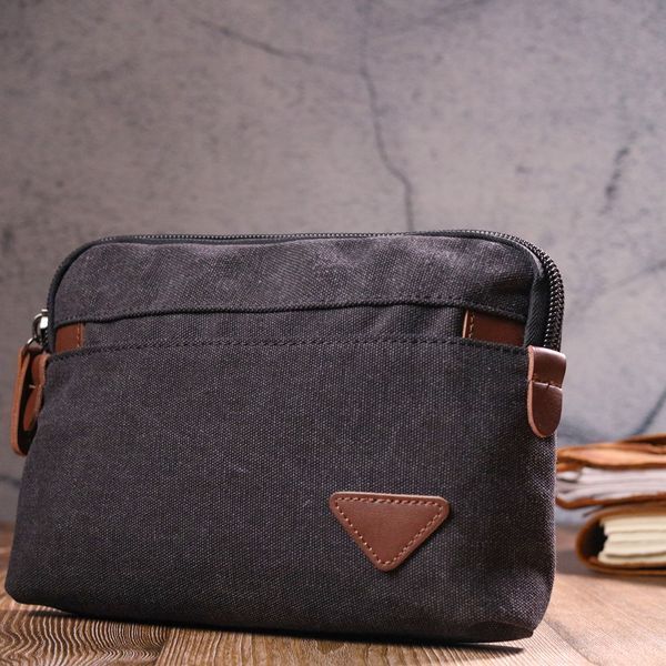 Comfortable men's textile purse 21258 Vintage Black 21258 фото