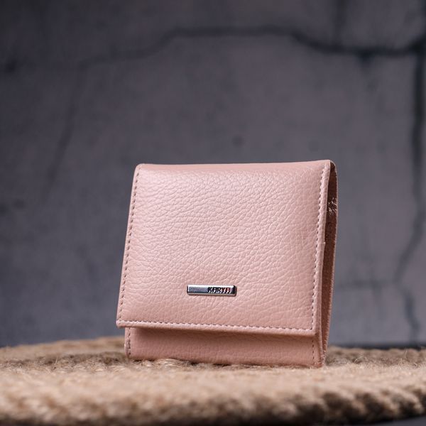 Compact women's leather wallet with coin holder KARYA 21375 Powder 21375 фото
