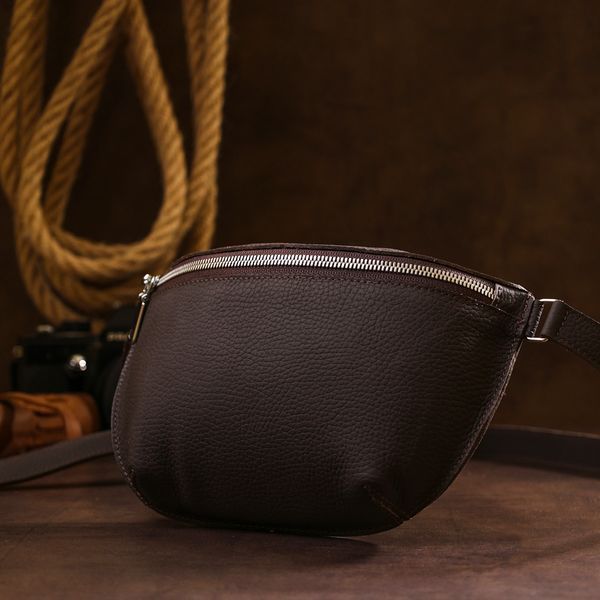 Matte leather banana boat Shvigel 16381 Brown 16381 фото
