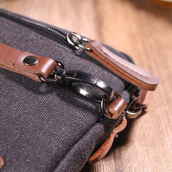 Comfortable men's textile purse 21258 Vintage Black 21258 фото