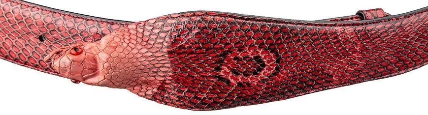 Belt SNAKE LEATHER 18593 made of genuine cobra leather Red 18593 фото