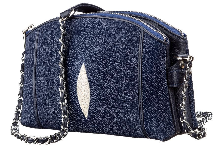 Women's bag STINGRAY LEATHER 18218 made of genuine stingray leather Blue 18218 фото