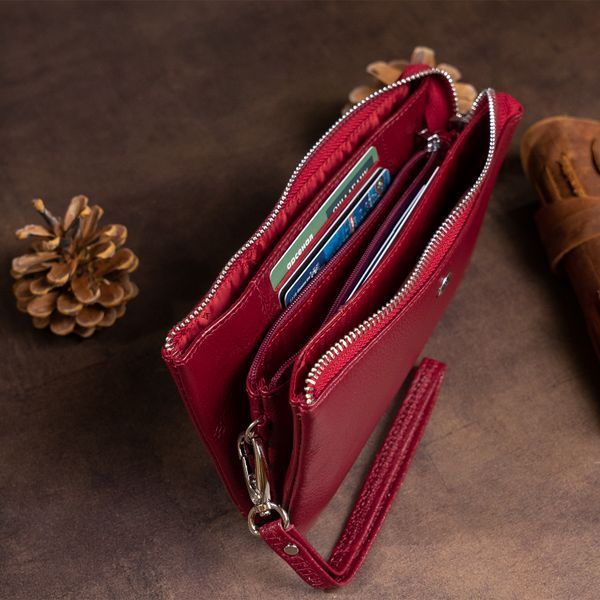 Вместительный клатч на два отделения женский ST Leather 19249 Бордовый 19249 фото