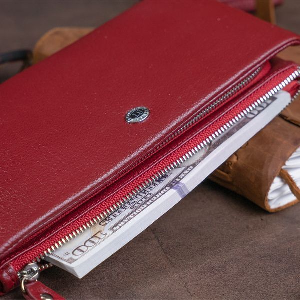Кошелек-клатч из кожи с карманом для мобильного ST Leather 19311 Бордовый 19311 фото