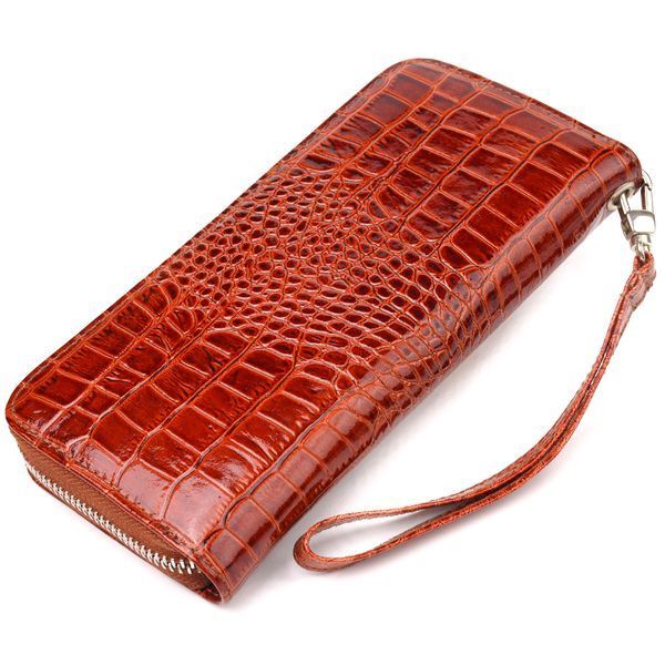Beautiful wallet for women made of genuine textured crocodile leather CANPELLINI 21620 Cognac 21620 фото