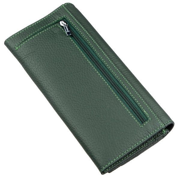 Класичний жіночий гаманець з візитницею ST Leather 18949 Зелений 18949 фото