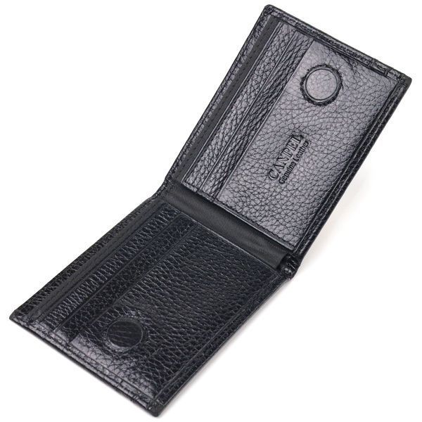 Practical clip made of genuine full-grain leather CANPELLINI 21518 Black 21518 фото