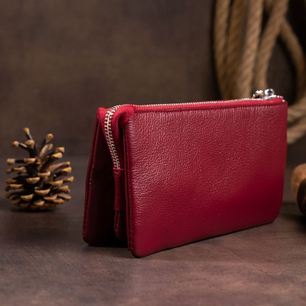 Вместительный клатч на два отделения женский ST Leather 19249 Бордовый 19249 фото
