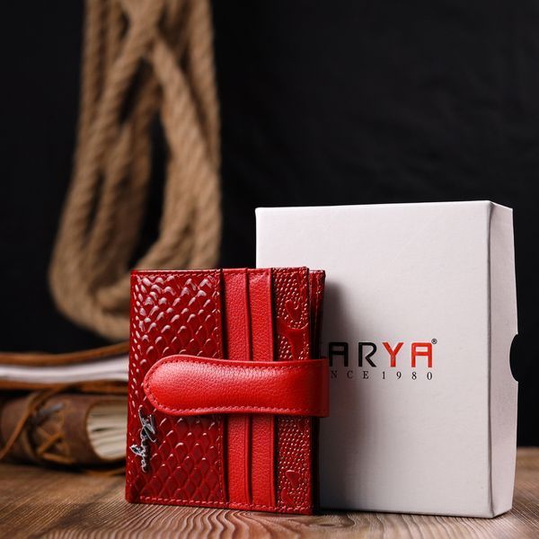 Яркий женский бумажник из натуральной фактурной кожи KARYA 20951 Красный 20951 фото