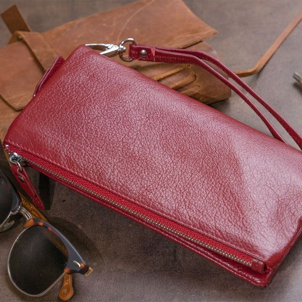 Кошелек-клатч из кожи с карманом для мобильного ST Leather 19311 Бордовый 19311 фото
