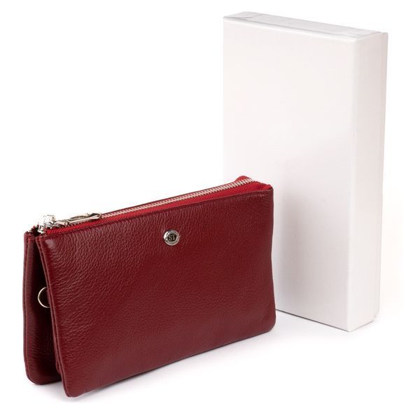 Вместительный клатч на два отделения женский ST Leather 19249 Бордовый 19249 фото