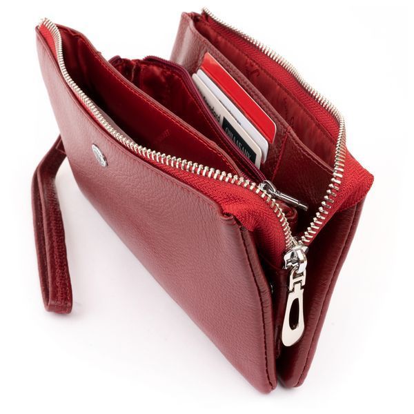 Вместительный клатч на два отделения женский ST Leather 19249 Бордовый 19249 фото
