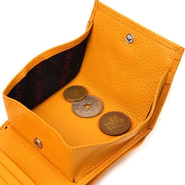 Bright women's leather wallet with coin holder KARYA 21376 Yellow 21376 фото