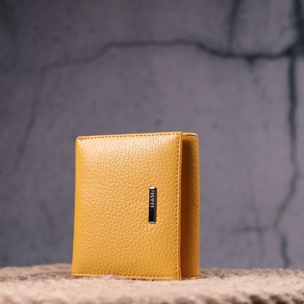 Bright women's leather wallet with coin holder KARYA 21376 Yellow 21376 фото