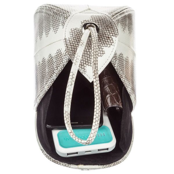 Women's bag made of genuine sea snake leather SEA SNAKE LEATHER 18558 White 18558 фото