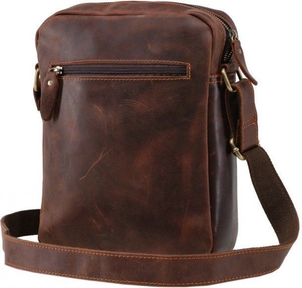 Men's bag Vintage 14638 made of vintage leather Red 14638 фото