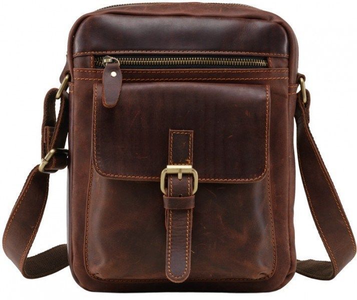 Men's bag Vintage 14638 made of vintage leather Red 14638 фото