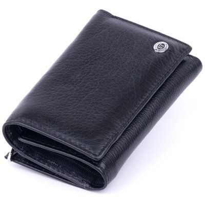Гаманець горизонтальний з монетником на блискавці унісекс ST Leather 19365 Чорний 19365 фото