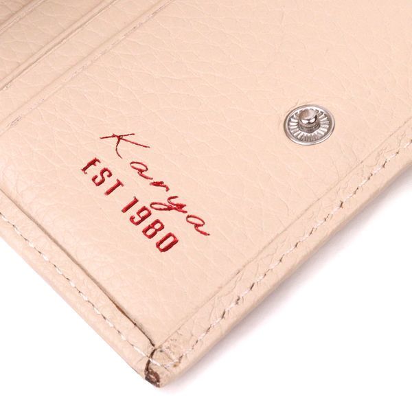 Small women's wallet with coin holder made of genuine leather KARYA 21377 Milk 21377 фото