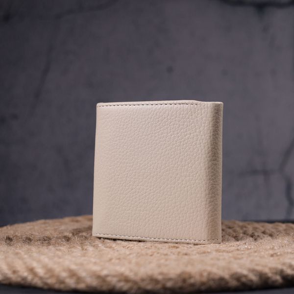 Small women's wallet with coin holder made of genuine leather KARYA 21377 Milk 21377 фото