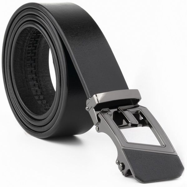 Men's belt with automatic buckle Vintage 20322 Black 20322 фото