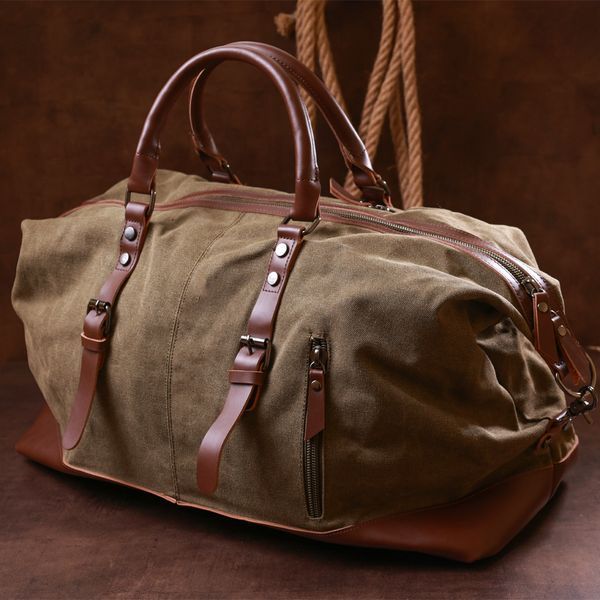 Large textile travel bag Vintage 20167 Green 20167 фото