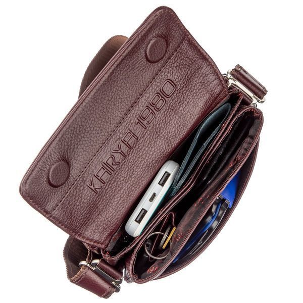 Horizontal purse made of genuine leather flotar 17366 KARYA Brown 17366 фото