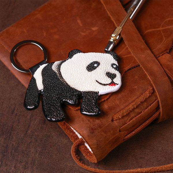Keychain souvenir STINGRAY LEATHER 18123 made of genuine stingray leather Black 18123 фото