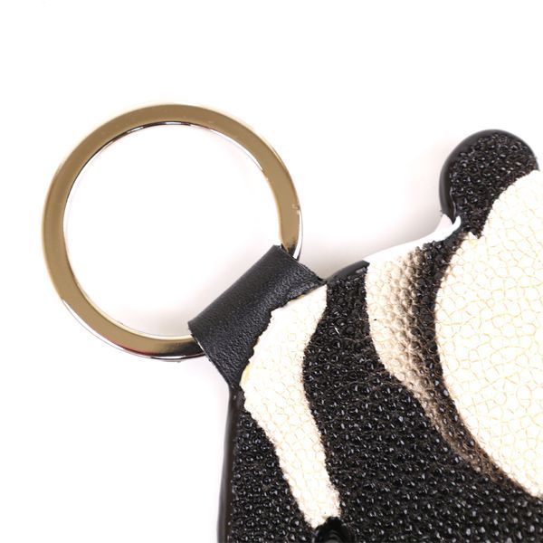 Keychain souvenir STINGRAY LEATHER 18123 made of genuine stingray leather Black 18123 фото