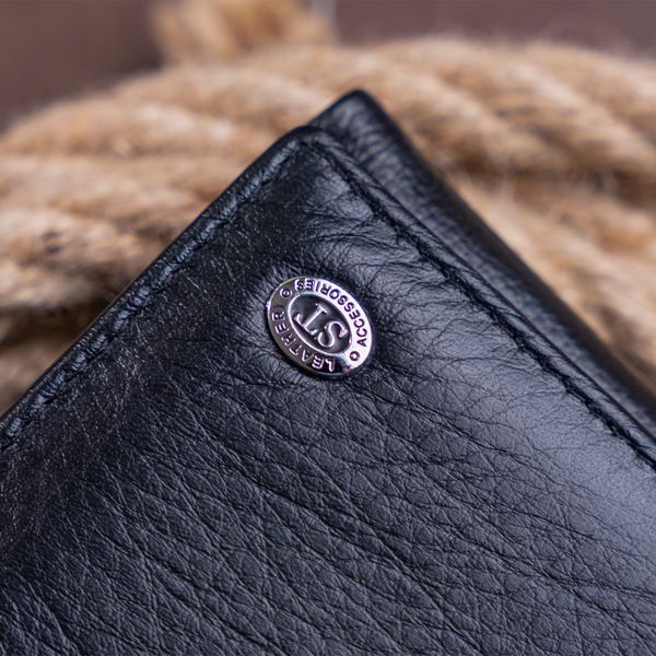 Кошелек горизонтальный с монетником на молнии унисекс ST Leather 19365 Черный 19365 фото