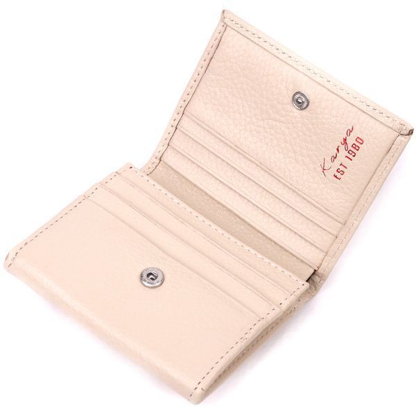 Small women's wallet with coin holder made of genuine leather KARYA 21377 Milk 21377 фото
