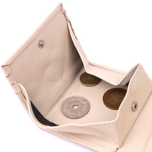 Small women's wallet with coin holder made of genuine leather KARYA 21377 Milk 21377 фото