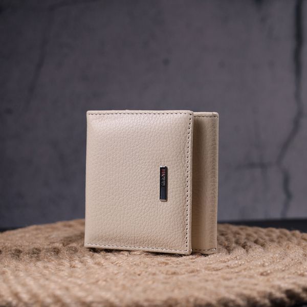 Small women's wallet with coin holder made of genuine leather KARYA 21377 Milk 21377 фото