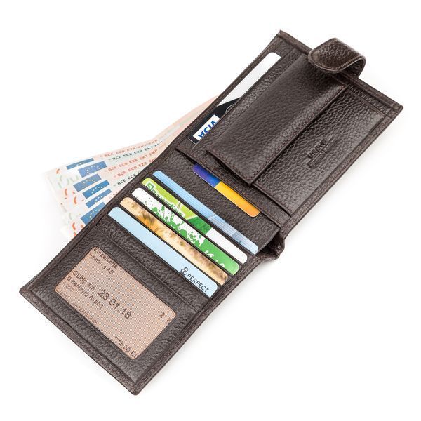 Men's wallet KARYA 17103 leather Brown 17103 фото
