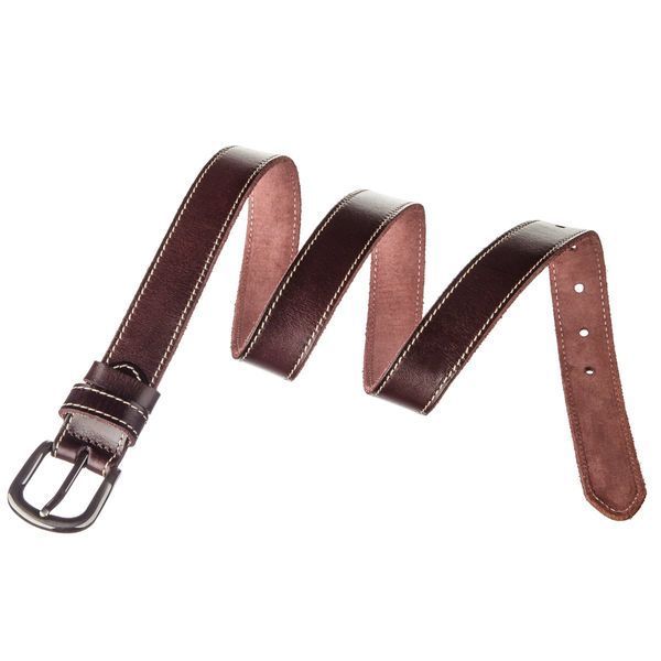 Unisex belt with edge stitching Vintage 20125 Dark brown 20125 фото