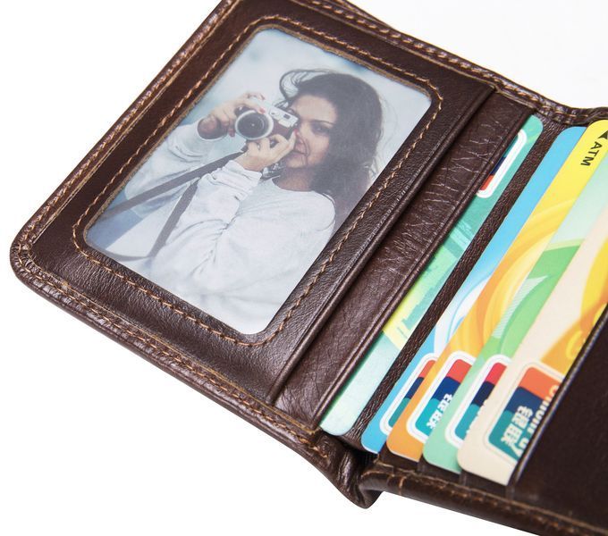 Men's mini glossy wallet 20245 Vintage Brown 20245 фото