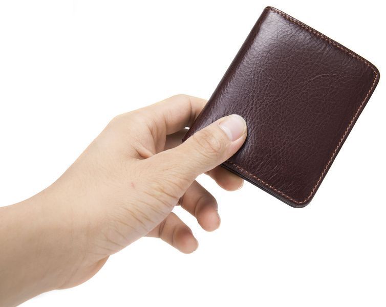 Men's mini glossy wallet 20245 Vintage Brown 20245 фото