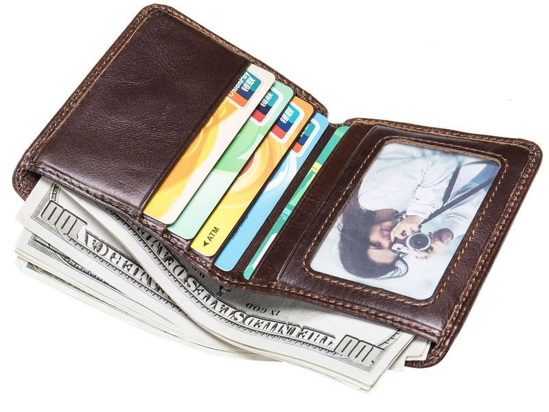 Men's mini glossy wallet 20245 Vintage Brown 20245 фото